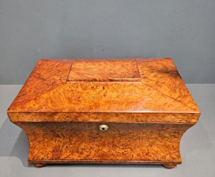 Superb Regency Pollard Oak Tea Caddy - Image 5