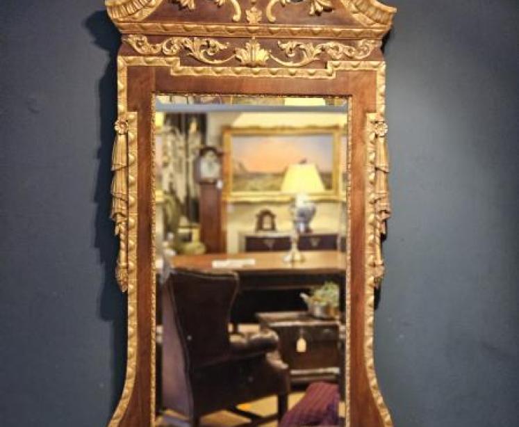 Quality Edwardian Walnut and Timber Gilt Mirror - Image 1