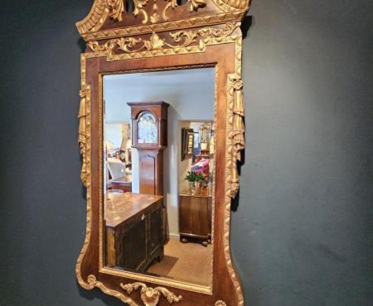 Quality Edwardian Walnut and Timber Gilt Mirror - Image 2