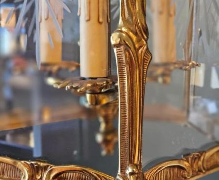 Gilt Brass Octagonal Lantern - Image 4