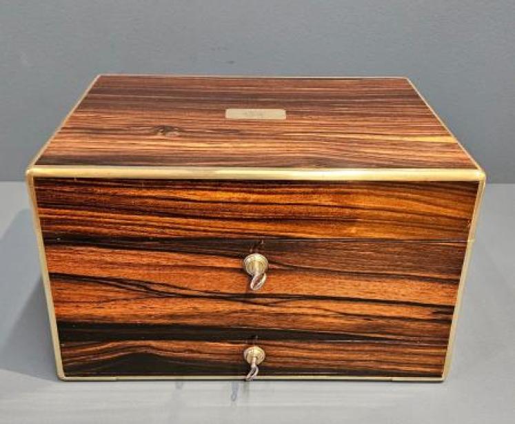 Victorian Travelling Box with Silver Contents  - Image 3