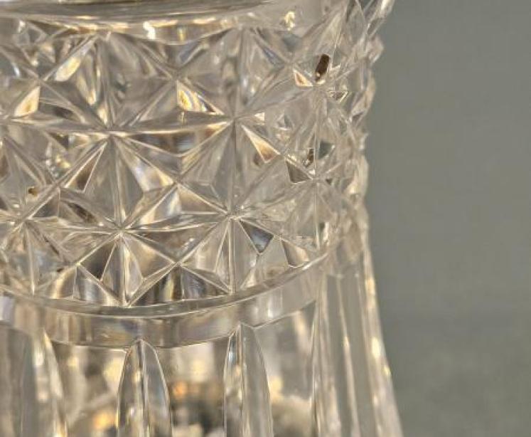 Silver and Enamel Topped Cut Crystal Scent Bottle - Image 6