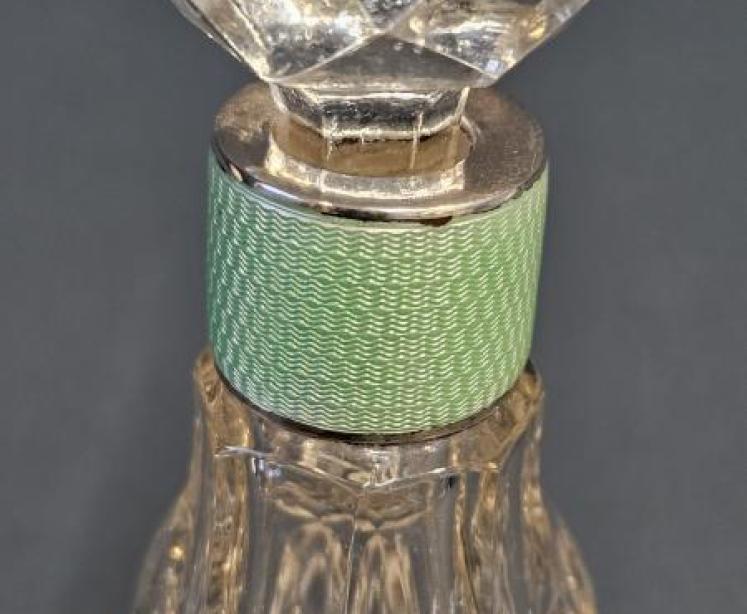 Silver and Engine Turned Enamel Collar Scent Bottle - Image 3