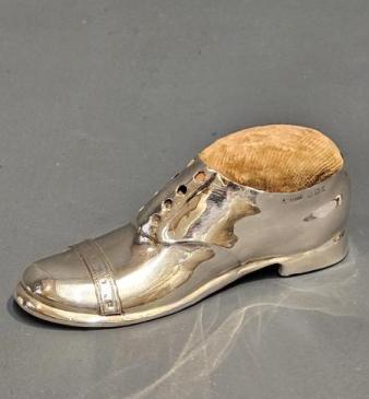 Edwardian Silver Shoe Pin Cushion