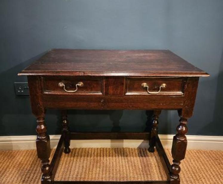 George I Period Oak Single Drawer Side Table - Image 1