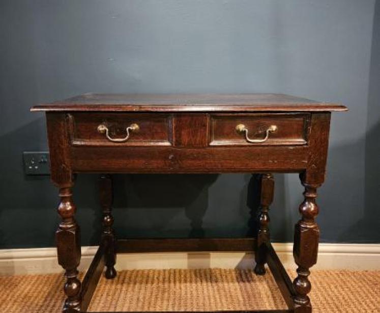 George I Period Oak Single Drawer Side Table - Image 2