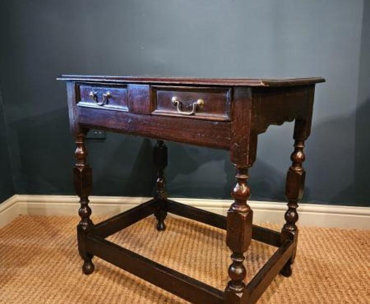 George I Period Oak Single Drawer Side Table - Image 3