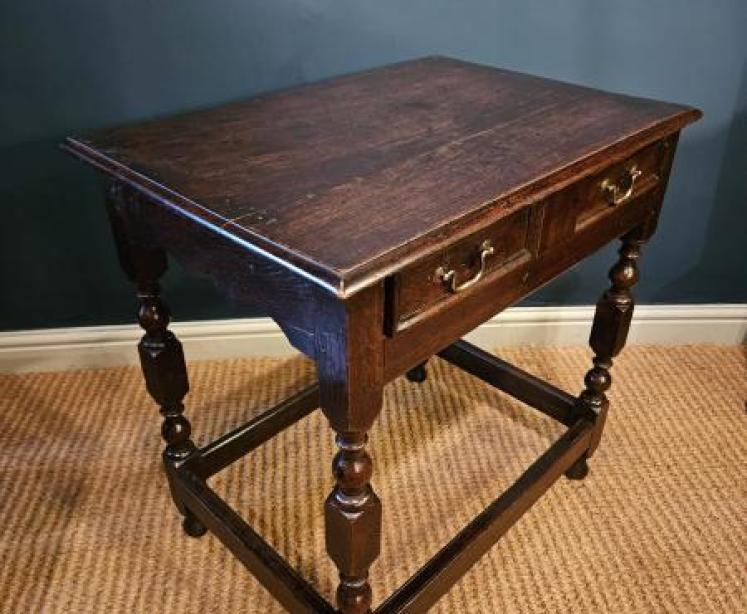 George I Period Oak Single Drawer Side Table - Image 4