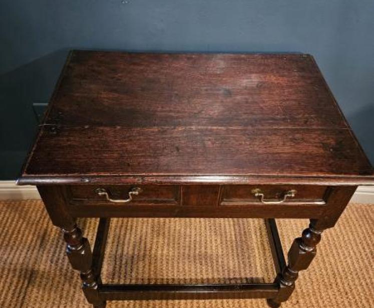 George I Period Oak Single Drawer Side Table - Image 5