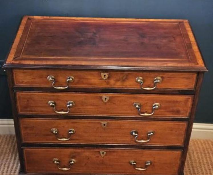 Regency Mahogany Satinwood Crossbanded Chest of Drawers - Image 2
