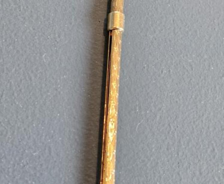 9ct Gold Engine Turned Telescopic Cocktail Stirrer - Image 4