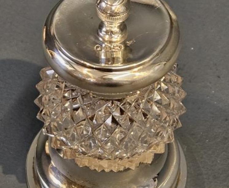 Victorian Silver And Cut Crystal  Pepper Grinder - Image 2