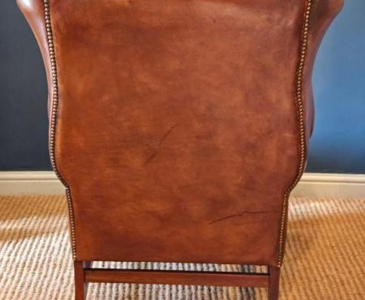 Wing Back Leather Arm Chair - Image 4