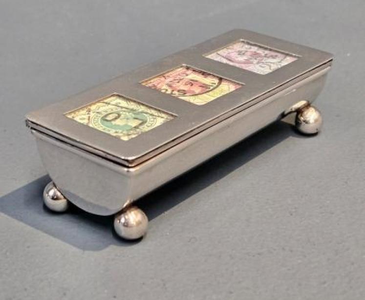 Victorian Silver Triple Stamp Box - Image 5