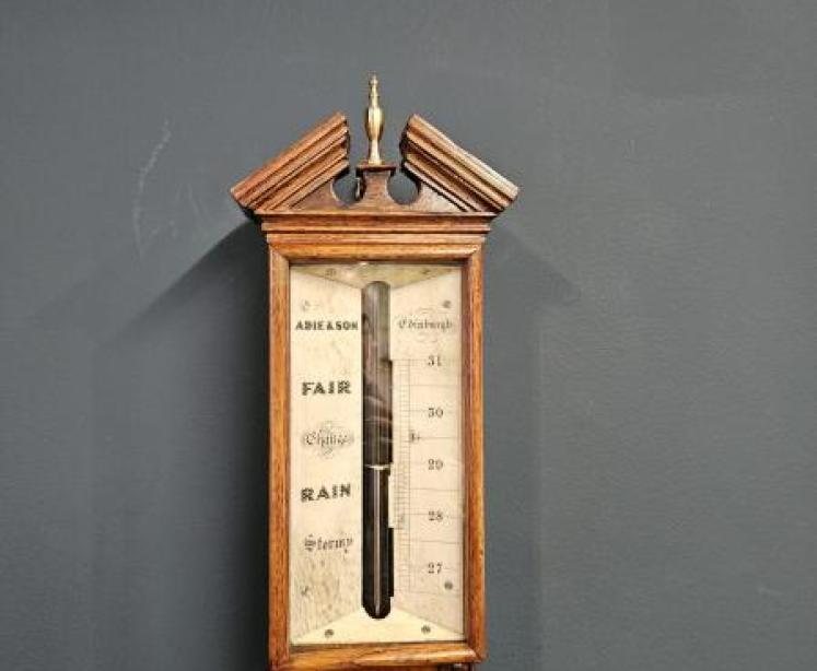 Adie of Edinburgh Victorian Oak Stick Barometer - Image 2