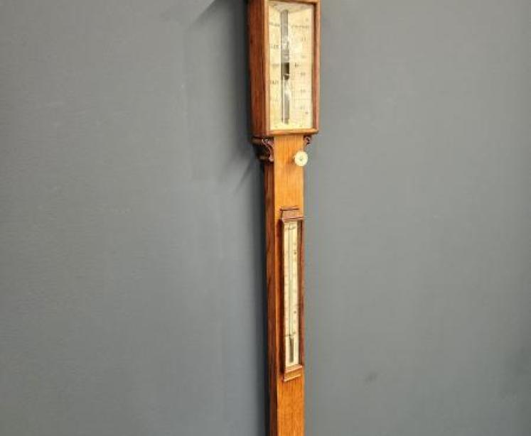 Adie of Edinburgh Victorian Oak Stick Barometer - Image 3
