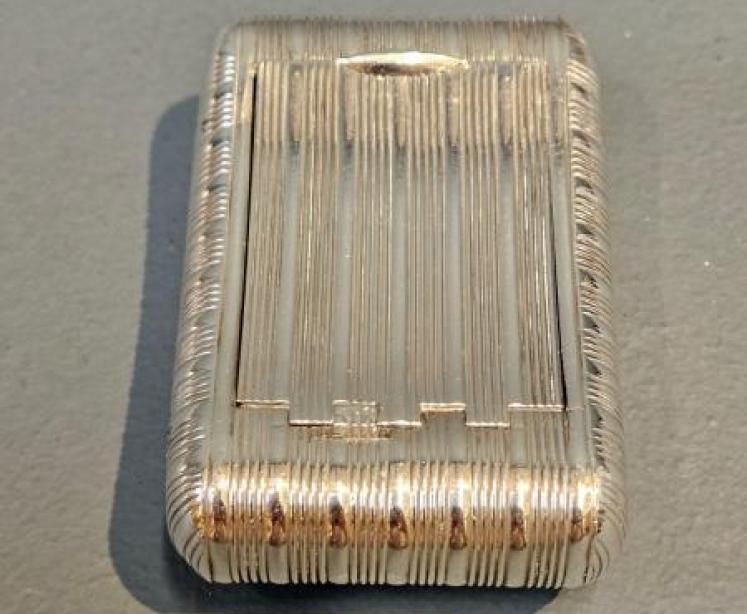 Rare Georgian Curved Reeded Silver Pocket Snuff Box - Image 2