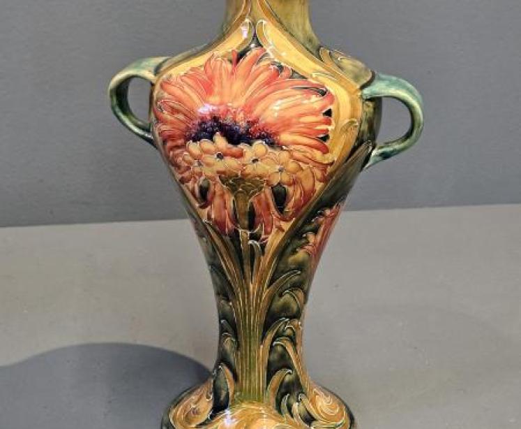 Pair of McIntyre Moorcroft Cornflower Vases - Image 4
