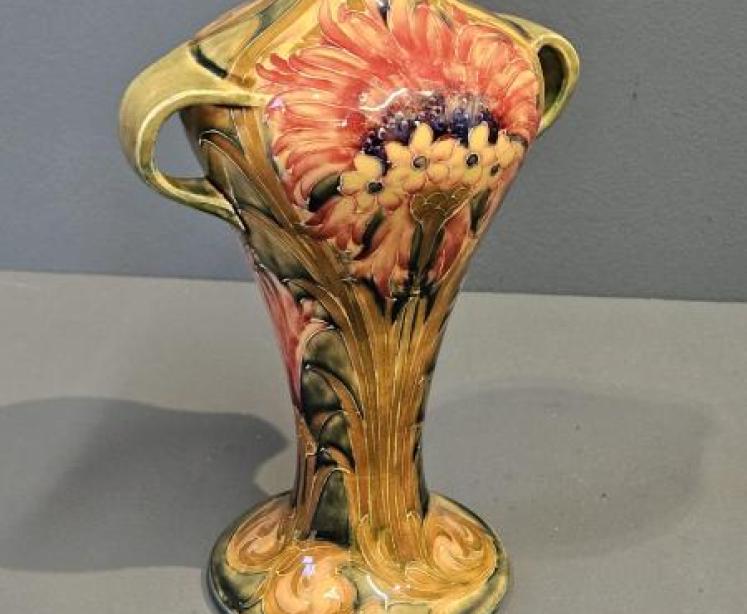 Pair of McIntyre Moorcroft Cornflower Vases - Image 6