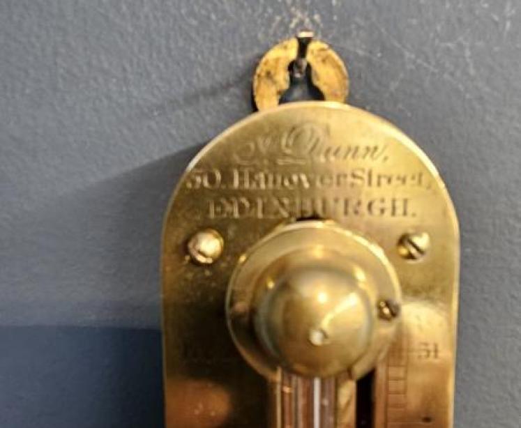Early Victorian Dunn of Edinburgh Mahogany Stick Barometer  - Image 6