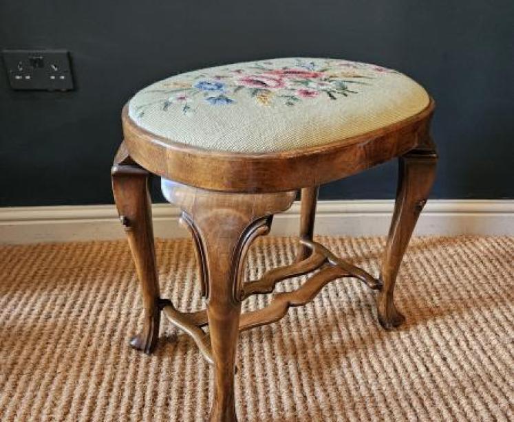 Edwardian Walnut Stool - Image 3