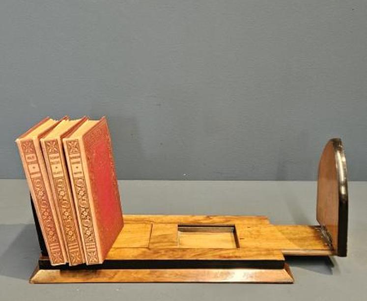 Victorian Brass Trimmed Walnut Book Slide - Image 5