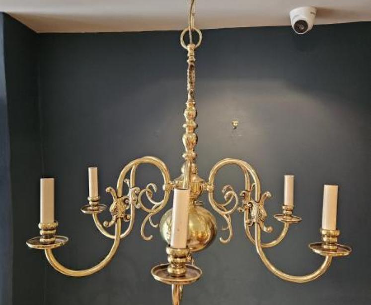 Edwardian Six Arm Chandelier - Image 1