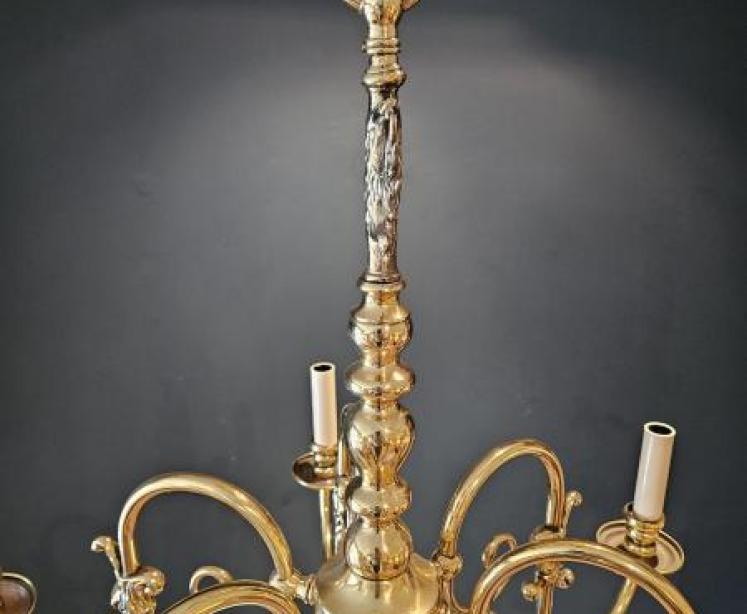 Edwardian Six Arm Chandelier - Image 5