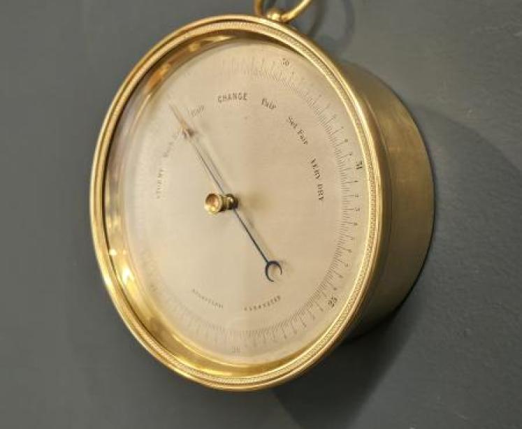 Victorian Marine Barometer with Silvered Dial - Image 2