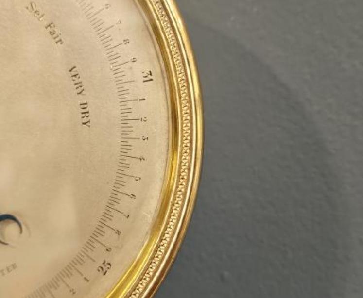 Victorian Marine Barometer with Silvered Dial - Image 6