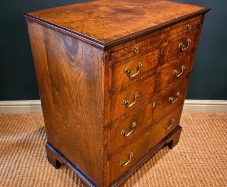 George III Walnut Chest of Drawers - Image 5
