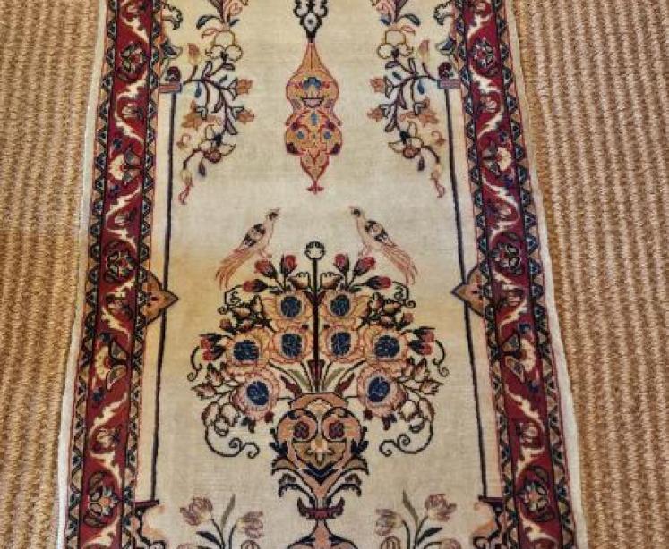 Antique Persian Silk Rug - Image 1