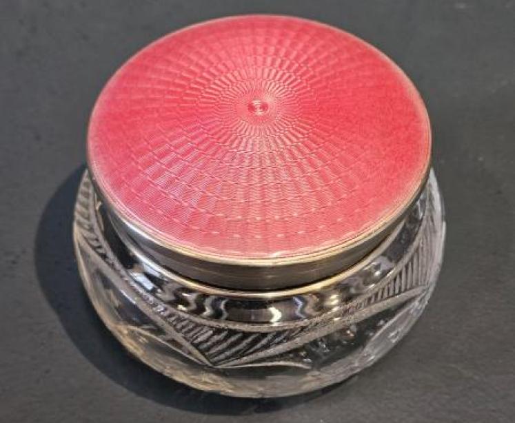 George V Silver and Enamel Powder Jar - Image 5