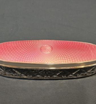 George V Silver and Enamel Table Jar