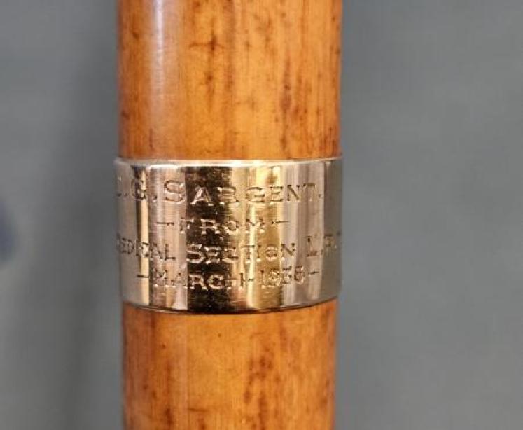 9ct Gold Mounted Birds Eye Maple Walking Stick - Image 6