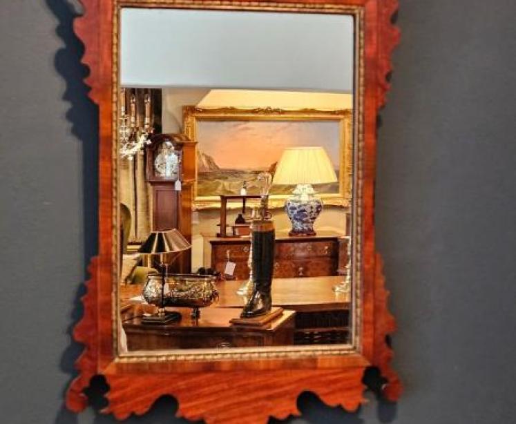 Small George III Mahogany Mirror - Image 1