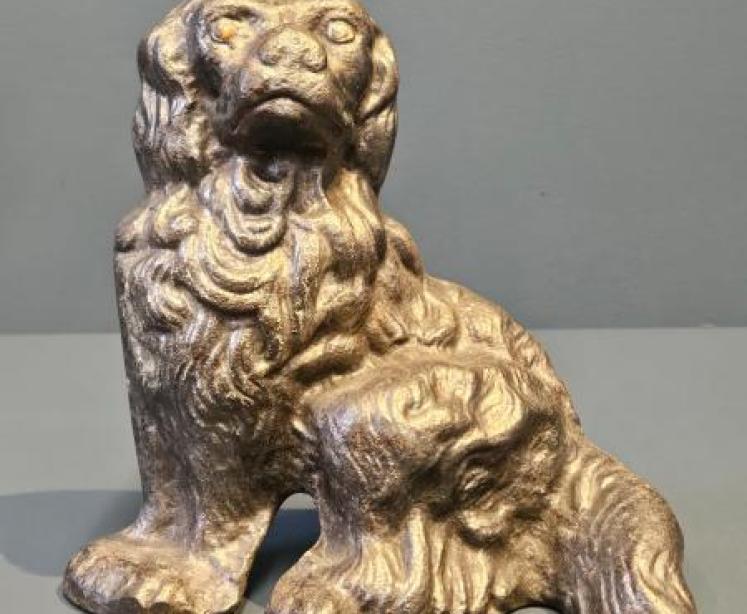 Victorian Cast Iron Spaniel Door Stop - Image 1