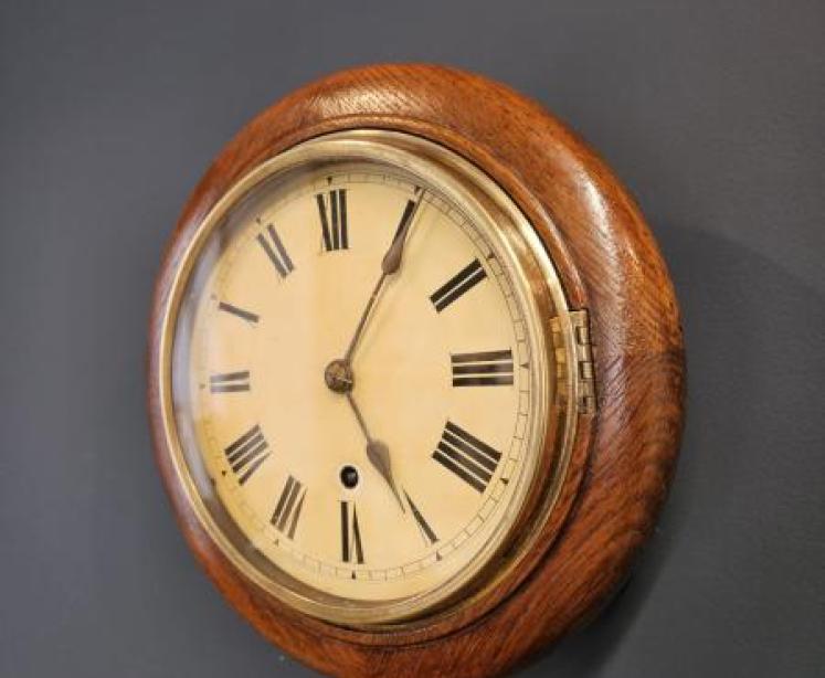 Late Victorian Oak Cased English Dial Clock - Image 2