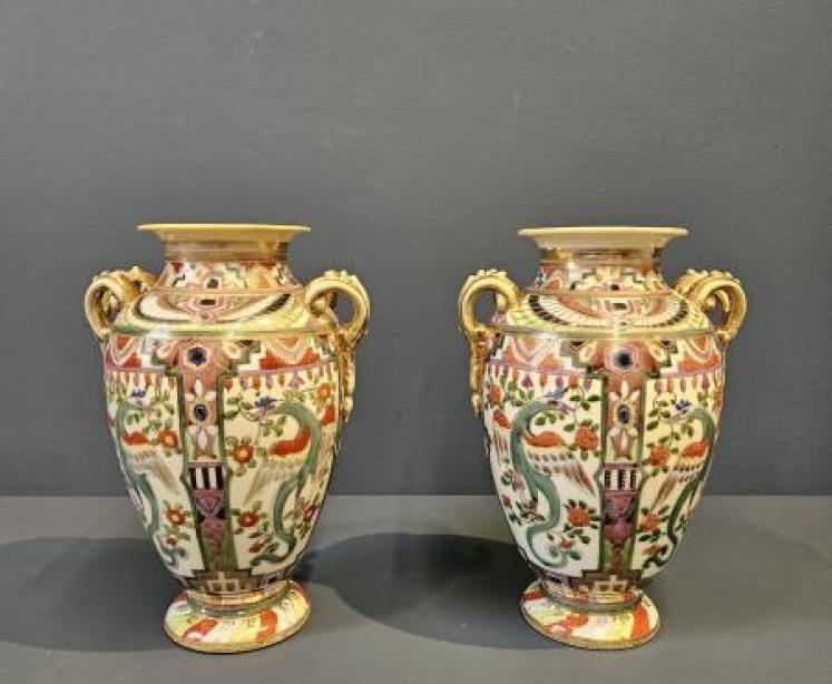 Pair of Edwardian Noritake Vases - Image 1