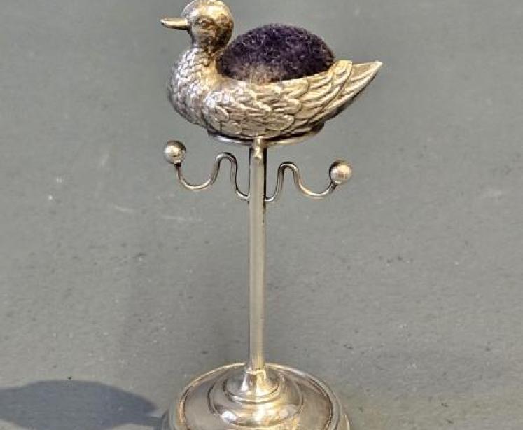 Silver Duck Pin Cushion - Image 1