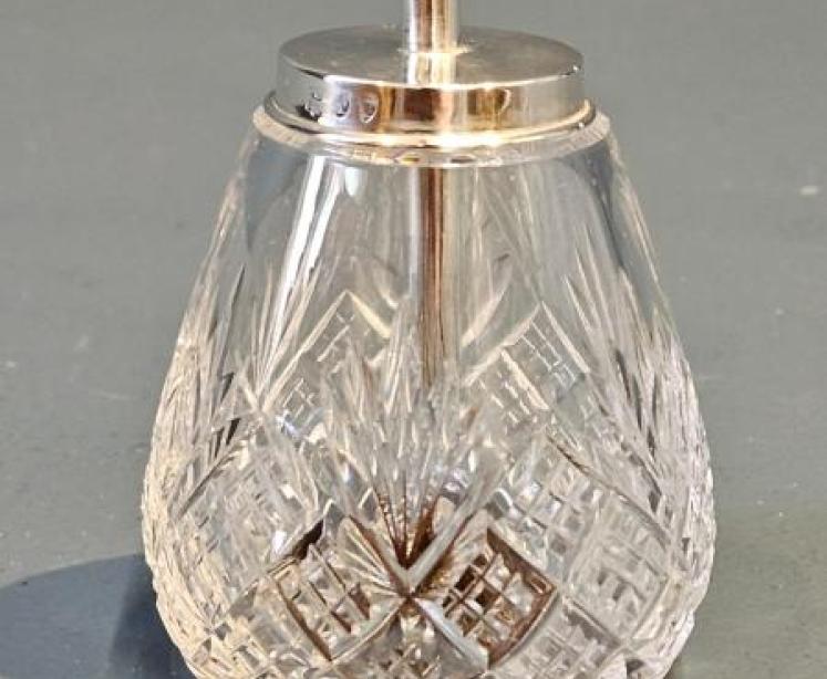  Victorian Silver and Crystal Glue Pot - Image 2