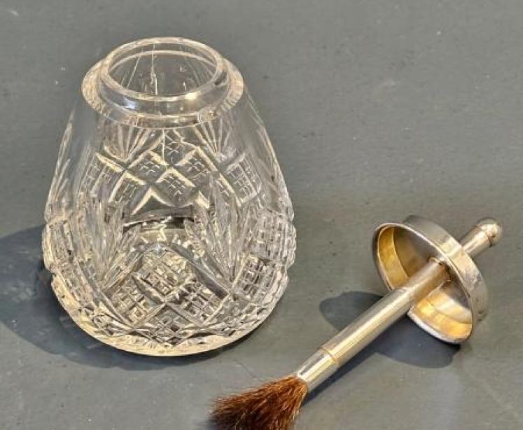  Victorian Silver and Crystal Glue Pot - Image 4
