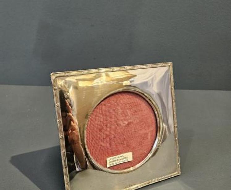 Edwardian Silver Reeded Border Frame - Image 1