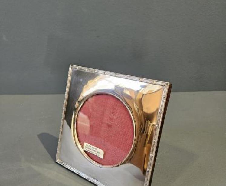 Edwardian Silver Reeded Border Frame - Image 2