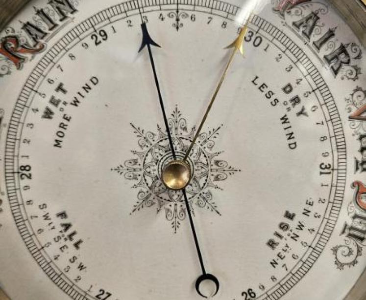 Victorian Rope Twist Oak Cased Ships Barometer - Image 4