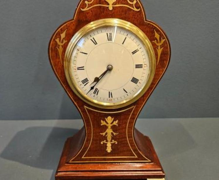 Aspreys Brass Inlaid Edwardian Mantel Clock - Image 1