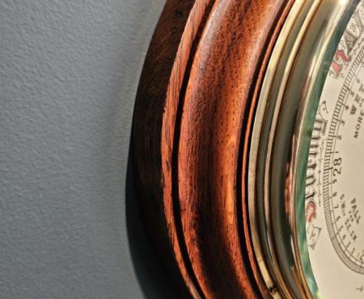 Superb Victorian Carved Oak Banjo Barometer - Image 5