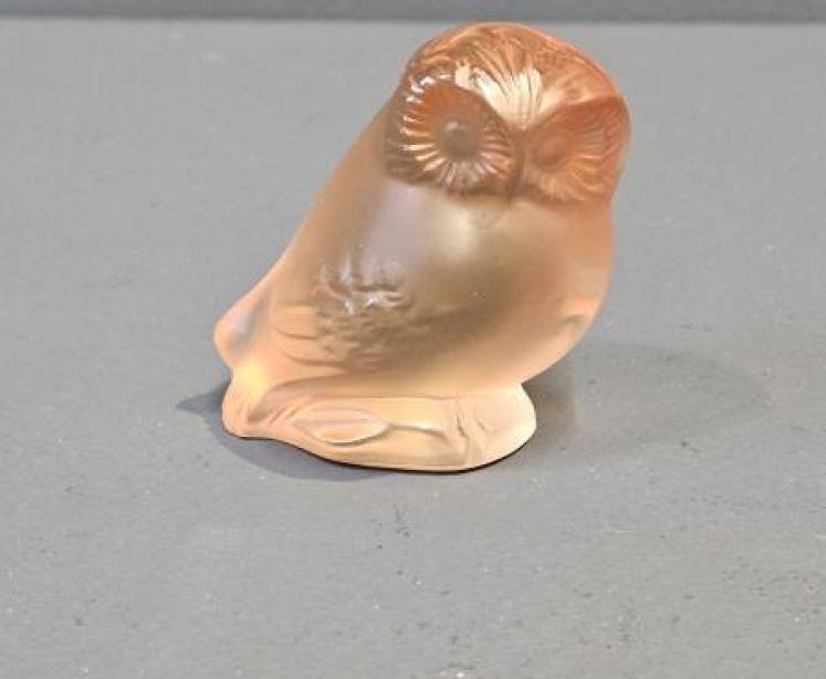 Lalique Amber Owl  - Image 1