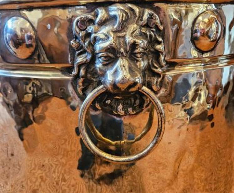 Large Victorian Brass Log Bin  - Image 3