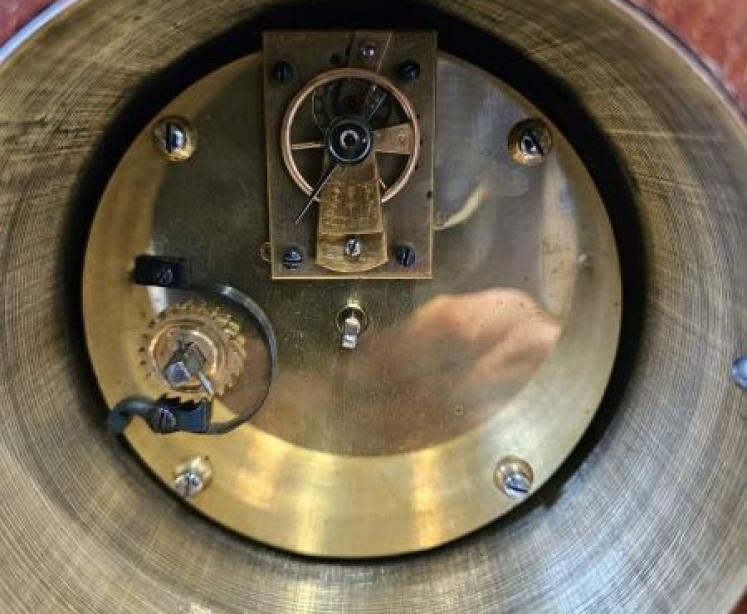 Edwardian Mantel Clock Inlaid With Poppies  - Image 5